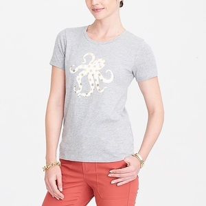 [ 🌞 ] [ J Crew ] Gold Foil Octopus Tee